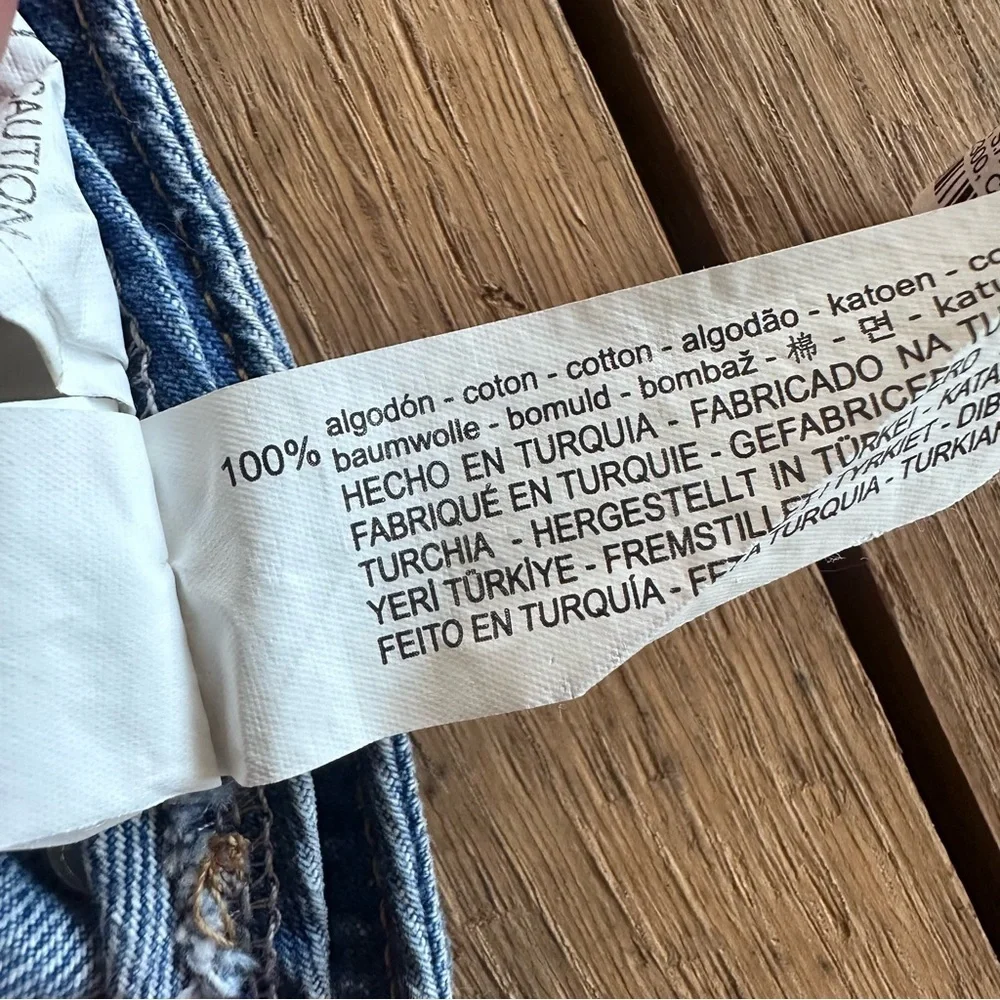 Zara Indigo Denim Maxi Pencil Skirt with Off Center Split Size Medium